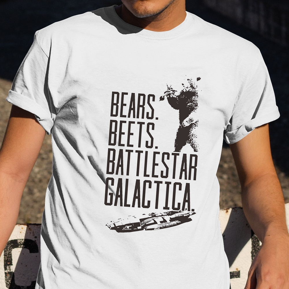 Bears Beets Battlestar Galactica Shirt Graphic Print T-Shirt Cool Gifts For Men Friends Bears Beets Battlestar Galactica Shirt Graphic Print T-Shirt Cool Gifts For Men Friends