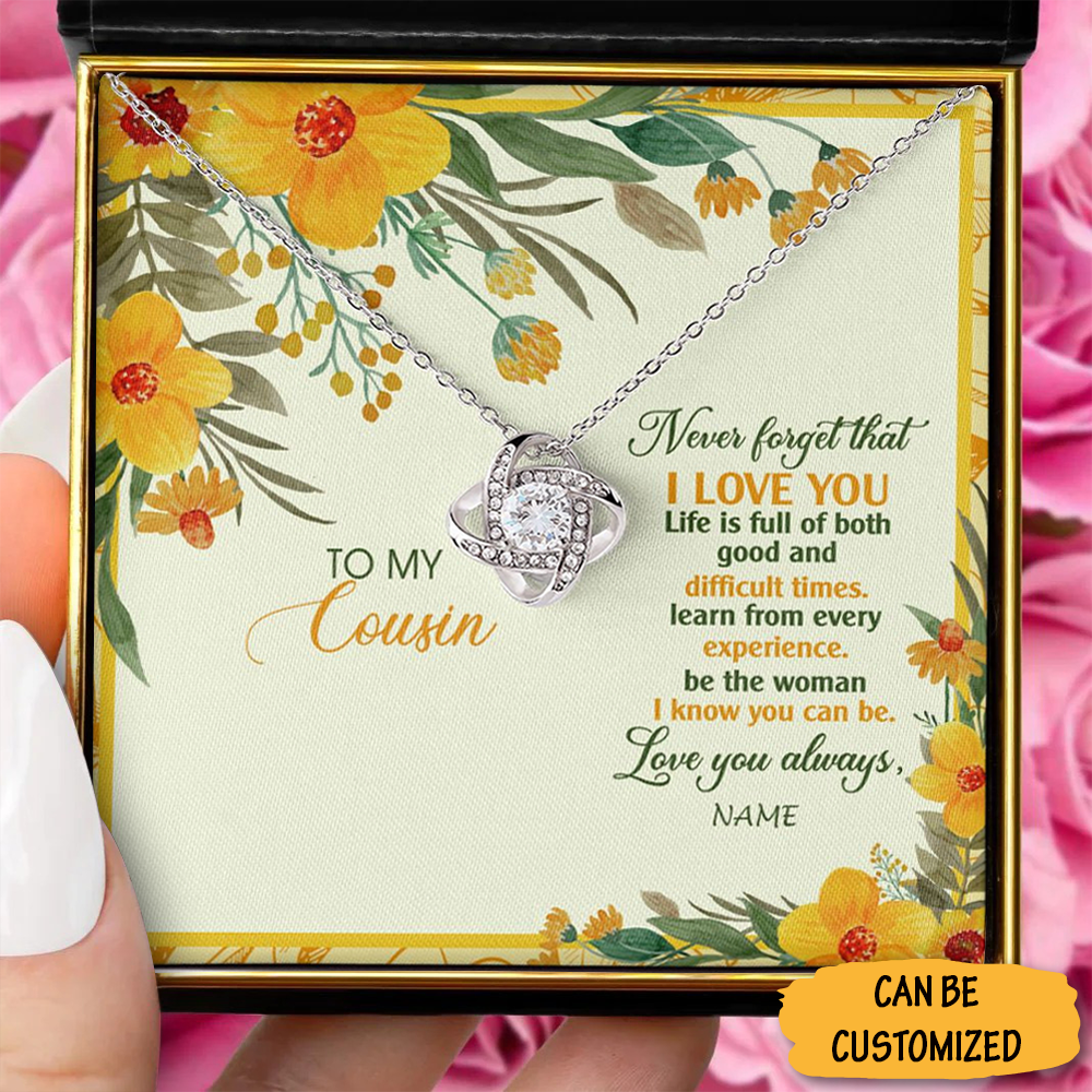 Custom To My Cousin Necklace Silver Love Knot Necklace With Message Card Cousin Best Friend Gifts Custom To My Cousin Necklace Silver Love Knot Necklace With Message Card Cousin Best Friend Gifts