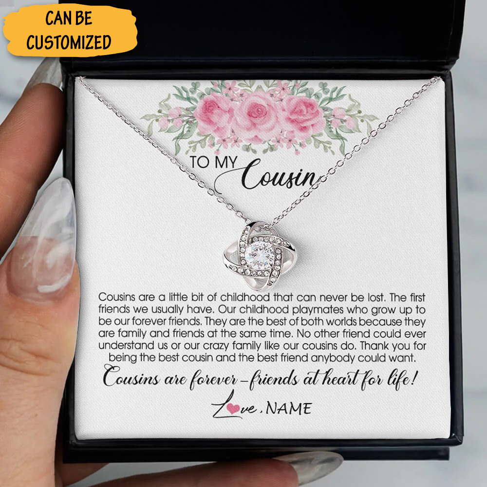 Custom To My Cousin Necklace Sterling Silver Setimatial Love Knot Necklace Best Gifts To Give Your Cousin Custom To My Cousin Necklace Sterling Silver Setimatial Love Knot Necklace Best Gifts To Give Your Cousin