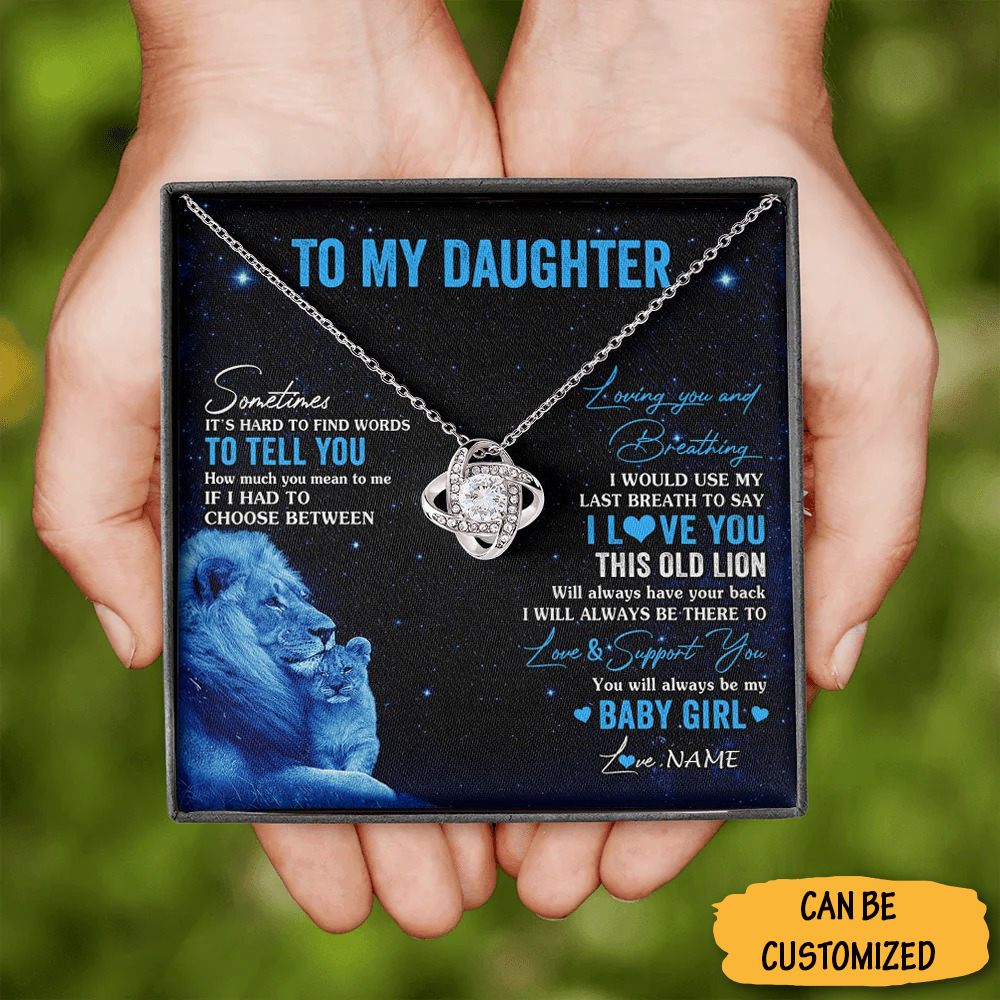 Custom To My Daughter I Love You Necklace From Dad This Old Lion Love Knot Necklace Best Gift For Adult Daughter Custom To My Daughter I Love You Necklace From Dad This Old Lion Love Knot Necklace Best Gift For Adult Daughter