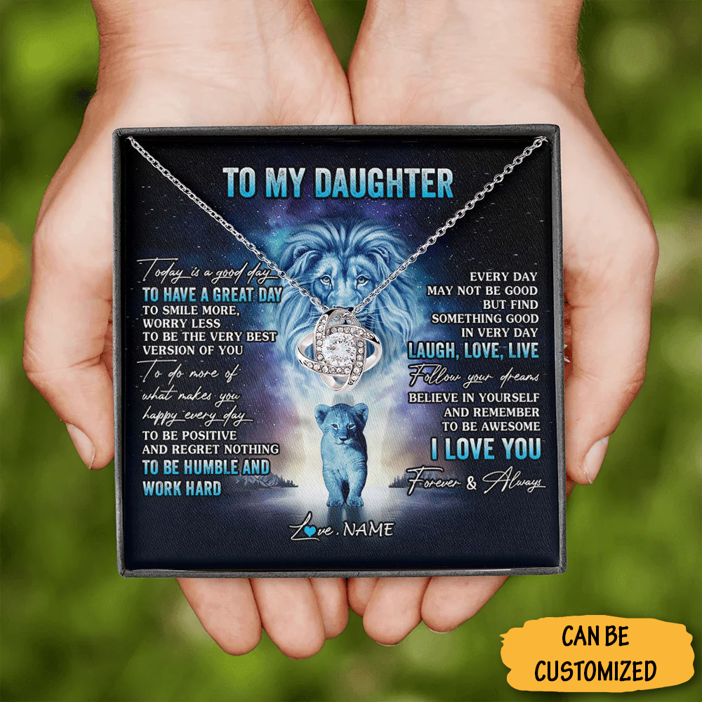 Custom To My Daughter I Love You Necklace Lion Love Knot Necklace Christmas Gift Ideas For Older Daughters Custom To My Daughter I Love You Necklace Lion Love Knot Necklace Christmas Gift Ideas For Older Daughters