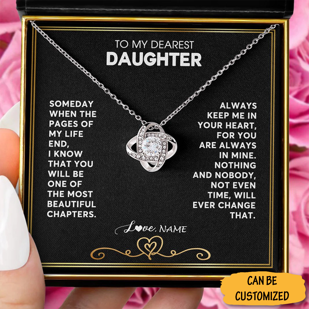 Custom To My Daughter Necklace From Mom Dad Sterling Silver Love Knot Necklace Gift Ideas For Adult Daughter Custom To My Daughter Necklace From Mom Dad Sterling Silver Love Knot Necklace Gift Ideas For Adult Daughter