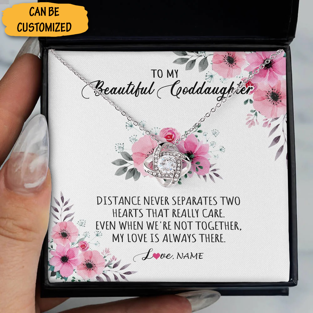 Custom To My Goddaughter Love Knot Necklace Message Jewelry Necklaces For Goddaughter Occasion Gifts Custom To My Goddaughter Love Knot Necklace Message Jewelry Necklaces For Goddaughter Occasion Gifts