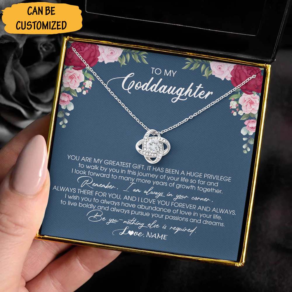 Custom To My Goddaughter Love Knot Silver Necklace Sterling Love Knot Pendant Jewellery Goddaughter Christmas Gifts Custom To My Goddaughter Love Knot Silver Necklace Sterling Love Knot Pendant Jewellery Goddaughter Christmas Gifts