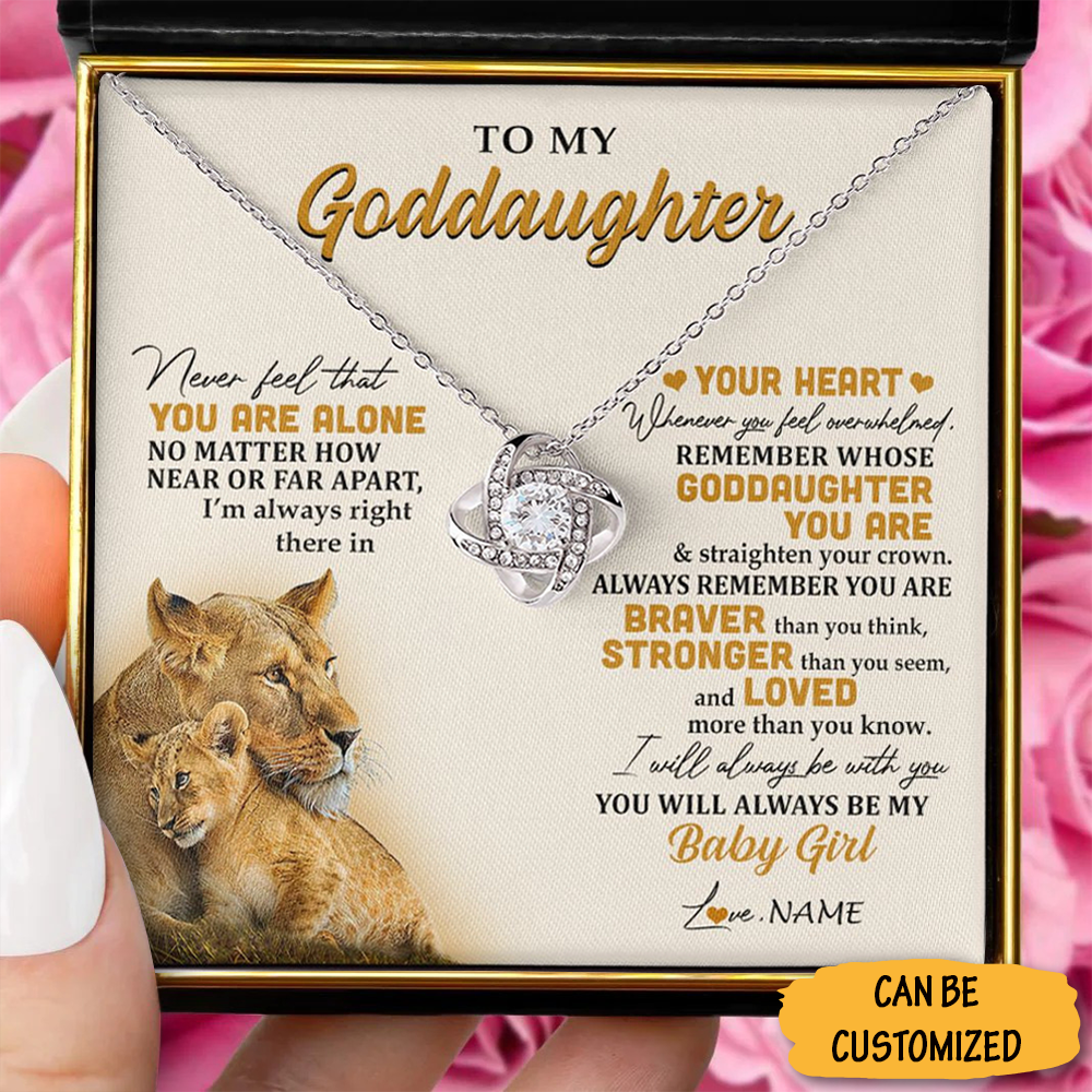 Custom To My Goddaughter Necklace Silver Love Knot Necklace Box God Daughter Christmas Gifts Keepsake Custom To My Goddaughter Necklace Silver Love Knot Necklace Box God Daughter Christmas Gifts Keepsake