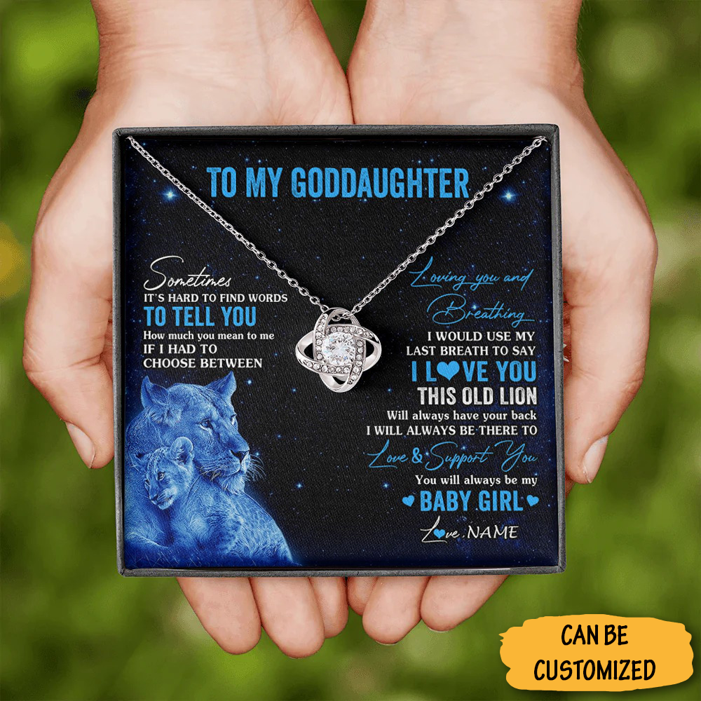 Custom To My Goddaughter Necklace Silver Love Knot Necklace Keepsake Ggoddaughter Gifts From Godparents Custom To My Goddaughter Necklace Silver Love Knot Necklace Keepsake Ggoddaughter Gifts From Godparents