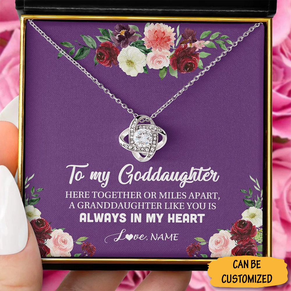 Custom To My Goddaughter Necklace Silver Love Knot Necklace Sweet 16 Gift Ideas For Goddaughter Custom To My Goddaughter Necklace Silver Love Knot Necklace Sweet 16 Gift Ideas For Goddaughter