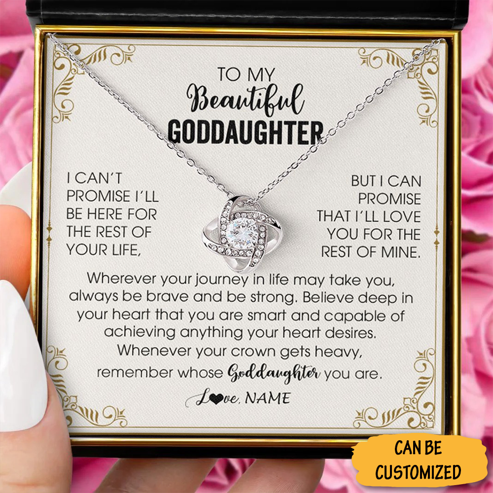Custom To My Goddaughter Necklace Sterling Silver Love Knot Pendant Necklace Goddaughter 18Th Birthday Gifts Custom To My Goddaughter Necklace Sterling Silver Love Knot Pendant Necklace Goddaughter 18Th Birthday Gifts