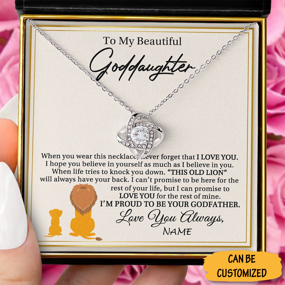 Custom To My Goddaughter Necklace This Old Lion Silver Love knot Necklace Goddaughter Gifts From Godfather Ideas Custom To My Goddaughter Necklace This Old Lion Silver Love knot Necklace Goddaughter Gifts From Godfather Ideas