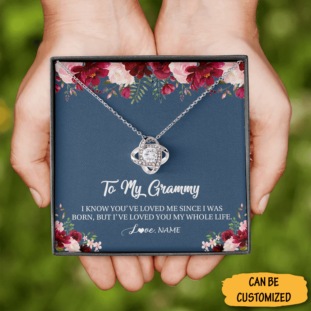 Custom To My Grammy Necklace Sterling Silver Love Knot Necklace Message Grammy Christmas Gifts 2023 Custom To My Grammy Necklace Sterling Silver Love Knot Necklace Message Grammy Christmas Gifts 2023