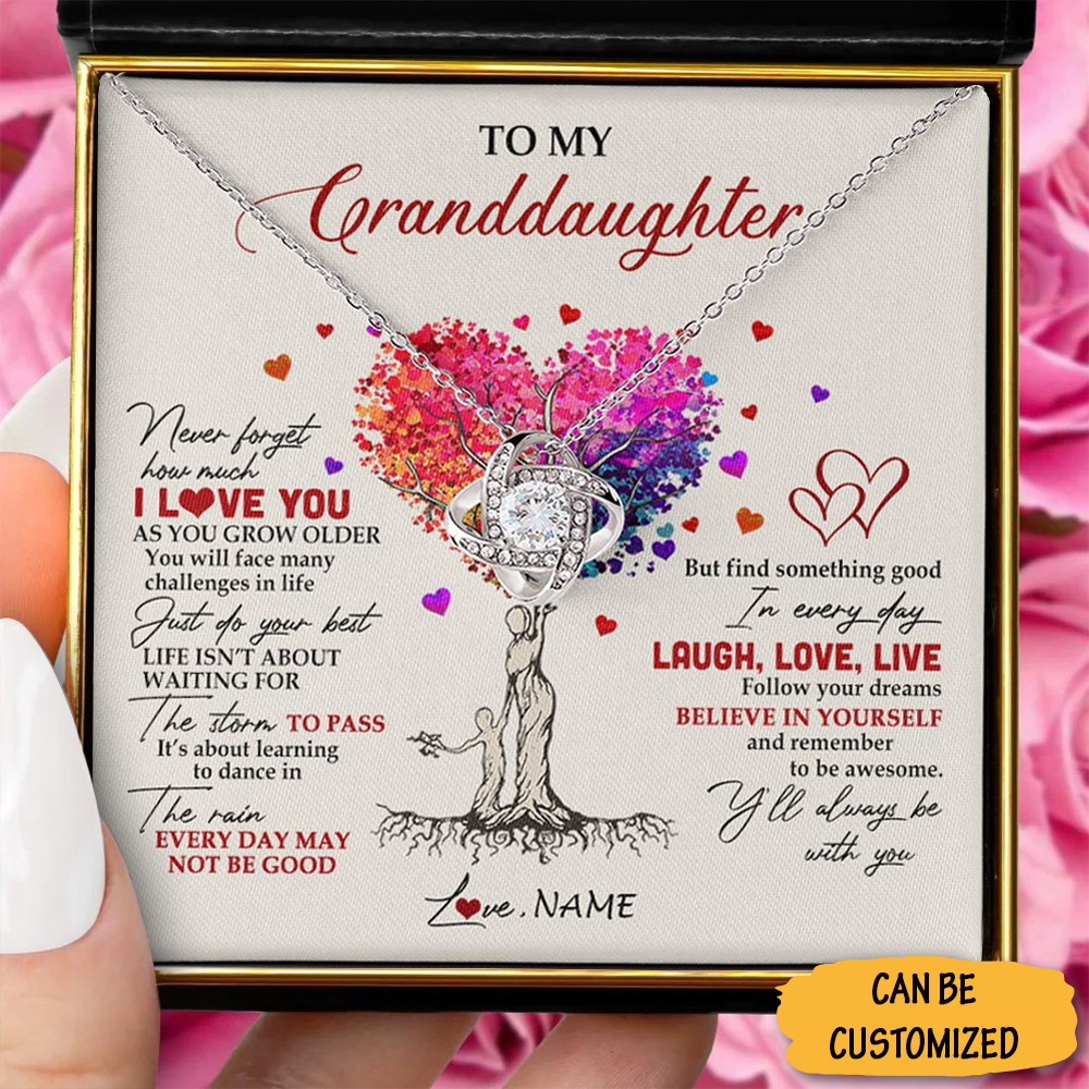 Custom To My Granddaughter Necklace Love Knot Silver Necklace Box Best Granddaughter Keepsake Gifts Custom To My Granddaughter Necklace Love Knot Silver Necklace Box Best Granddaughter Keepsake Gifts