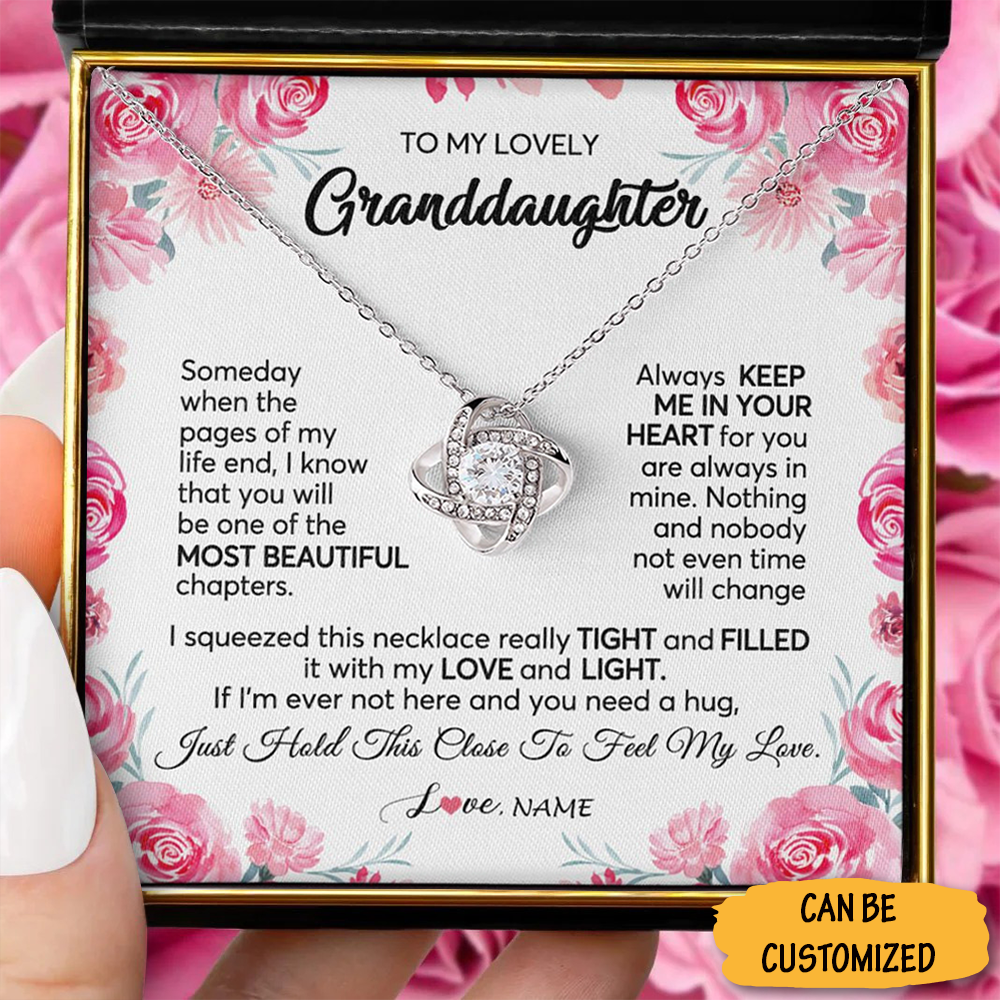 Custom To My Granddaughter Necklace Sterling Silver Love Knot Necklace Special Gift For Great Granddaughter Custom To My Granddaughter Necklace Sterling Silver Love Knot Necklace Special Gift For Great Granddaughter