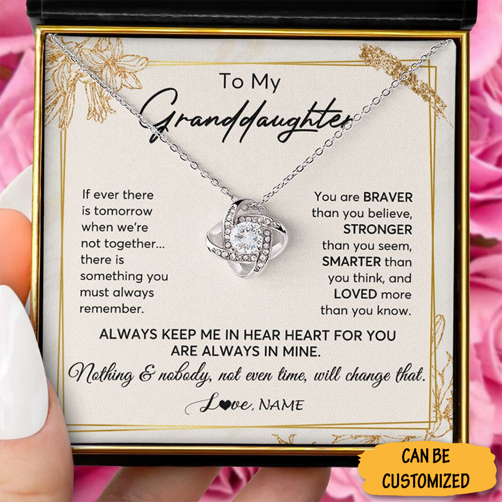 Custom To My Granddaughter Necklace Sterling Silver Love Knot Silver Necklace With Message Card Xmas Presents Custom To My Granddaughter Necklace Sterling Silver Love Knot Silver Necklace With Message Card Xmas Presents