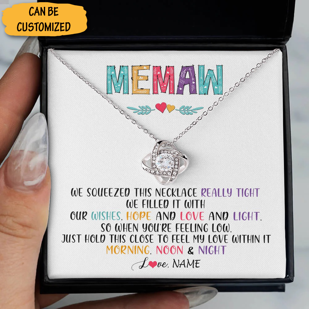 Custom To My Memaw Necklace Love Knot Necklace Box Love Message Personalized Gifts For Memaw Custom To My Memaw Necklace Love Knot Necklace Box Love Message Personalized Gifts For Memaw