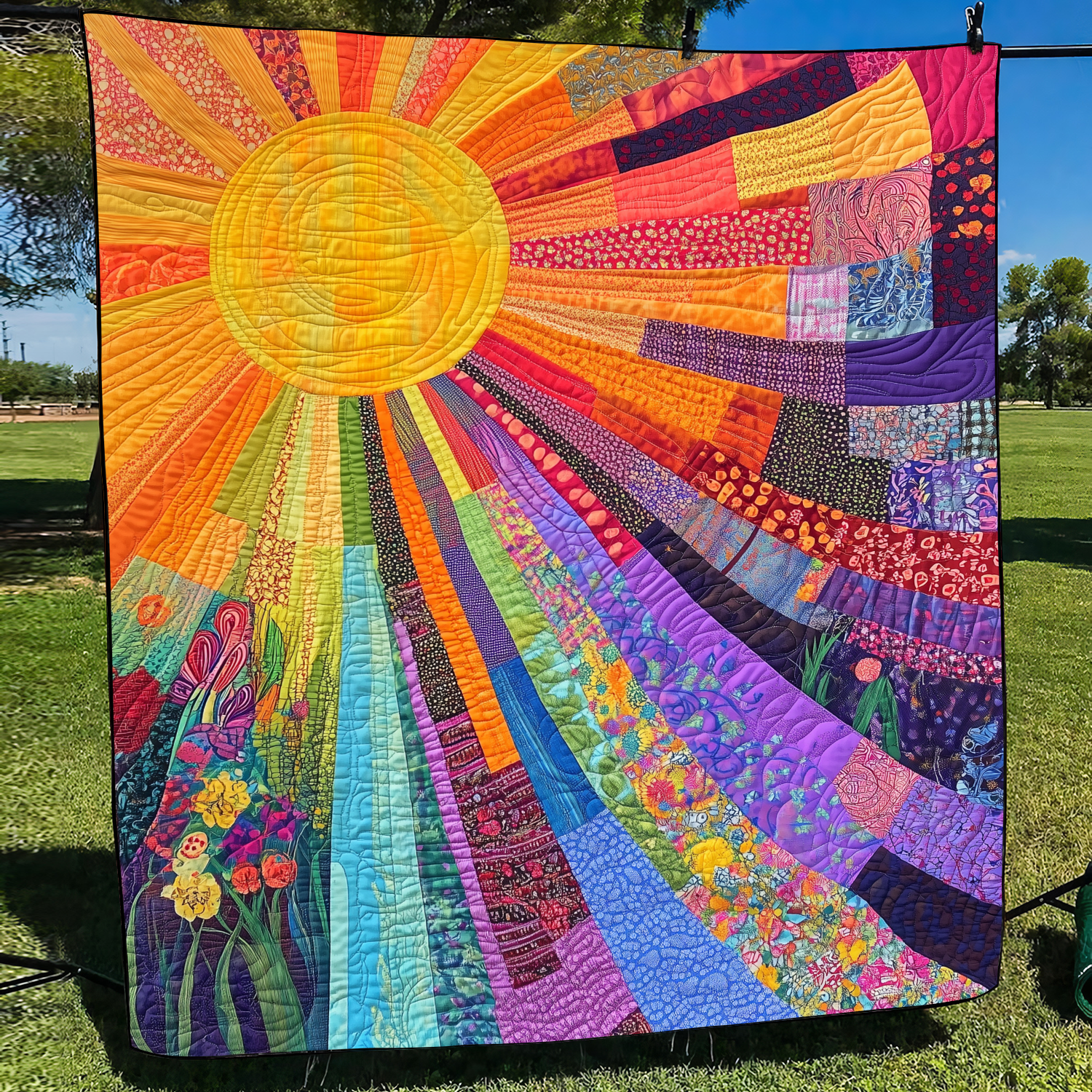 Cheerful Sunshine Quilted Blanket Christmas Gift Blanket Cheerful Sunshine Quilted Blanket Christmas Gift Blanket