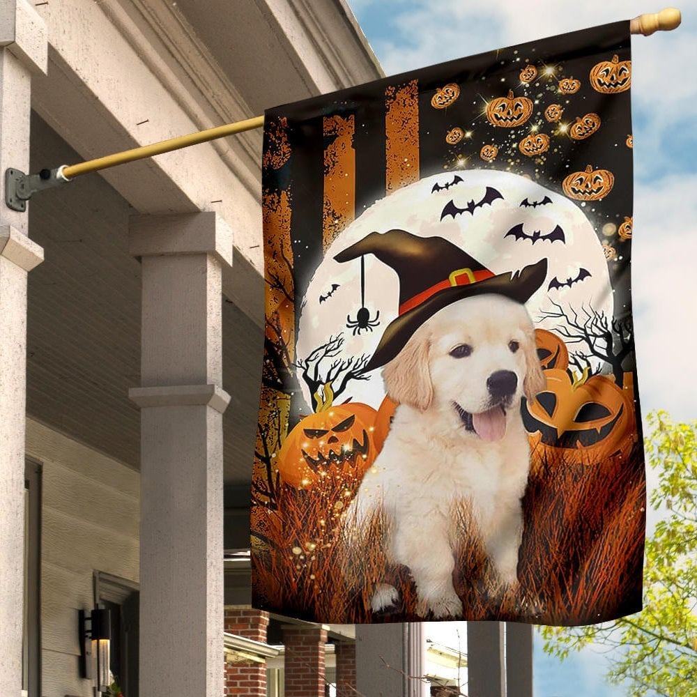Retriever Puppy Halloween Flag Spirit Halloween Banner House Decorations Gift For Dog Lovers Retriever Puppy Halloween Flag Spirit Halloween Banner House Decorations Gift For Dog Lovers